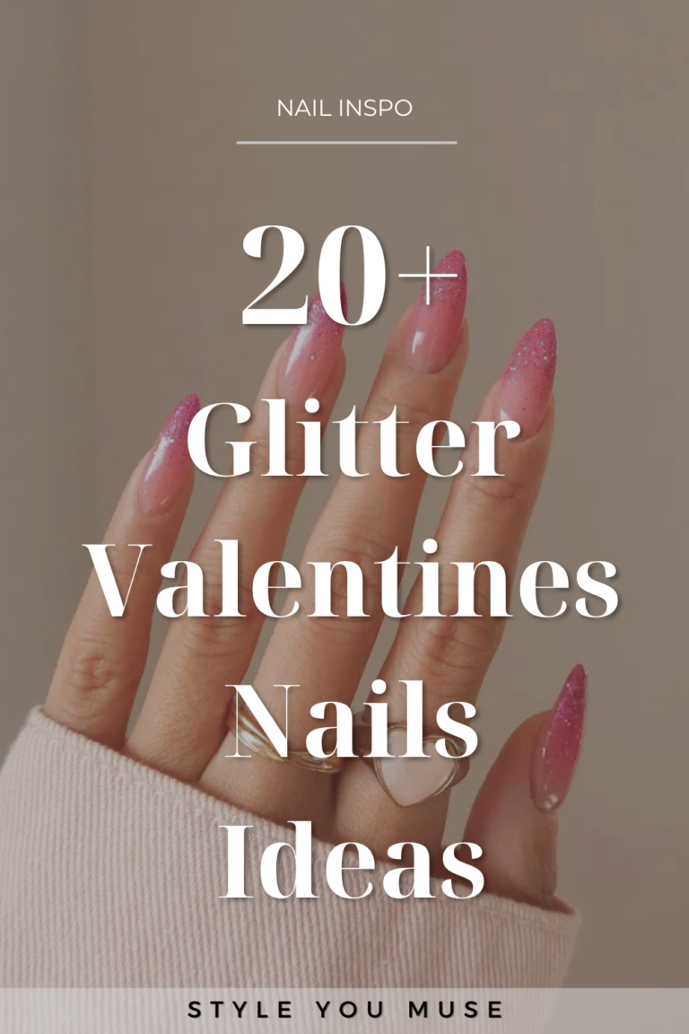 20+ Glitter Valentine Nails Design