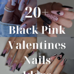 20+ Black Pink Valentine Nails Ideas